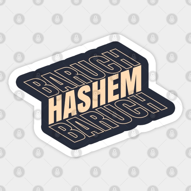 Baruch Hashem Isometric Sticker by Thank HaShem